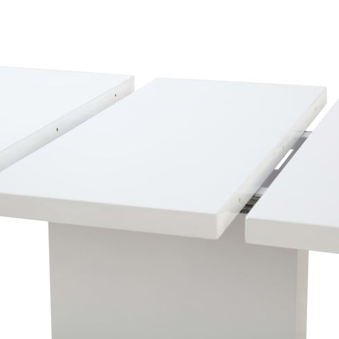 Barnes - Extendable Dining Table High Gloss White 1800 x 900 x 760 mm MDF